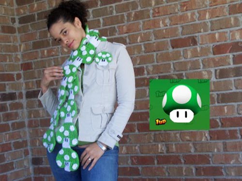 Super Mario 1-UP Mushroom Scarf