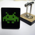 space invader cufflinks