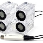 crystal USB desktop speakers