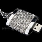 Crystal Padlock Necklace USB Drive