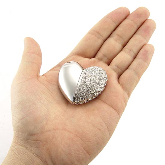 Jeweled Heart USB Flash Drive