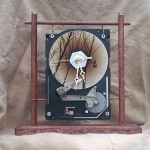 recycled hard drive clock