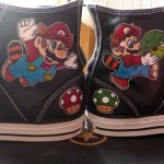 Custom Painted Super Mario 3 Converse Shoes