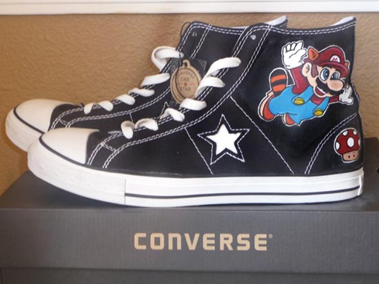 Custom Painted Super Mario 3 Converse Shoes