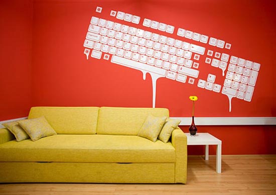 Geek Art - The Melting Keyboard Wall Graphic