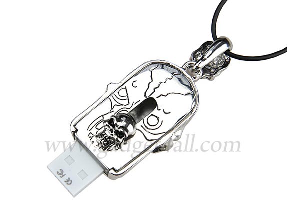 Jewel Skull Necklace USB Drive