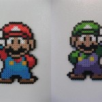 Mario and Luigi Perler Beads Fridge Magnets