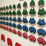 Space Invaders Needlepoint Fridge Magnets