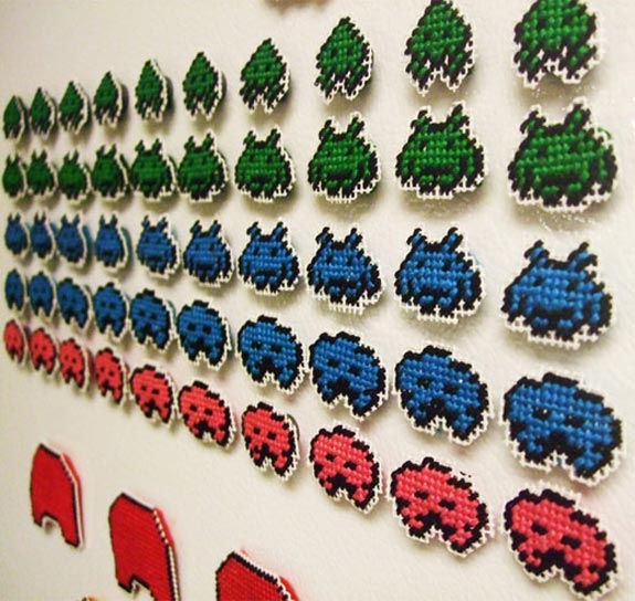 space-invaders-needlepoint-fridge-magnets_1 Space Invaders Needlepoint Fridge Magnets