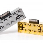 Gold and Silver Lego Brick iPod Speakers