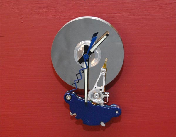 Recycled Hard Drive Platter Wall Clock