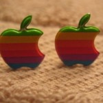 vintage apple logo earrings