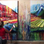 Brushless Artist Creates Amazing Paintings In Time Lapse Video