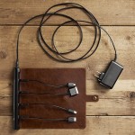 Roll Up Leather Portable Multi Charger Station