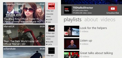 YouTube App For Windows Phone