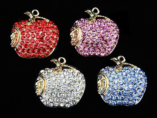 Jeweled Apple USB Drive Pendant