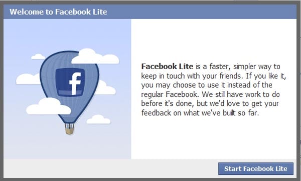 Facebook Lite Launches