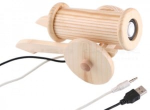 Wooden Canon USB Speaker Plugs