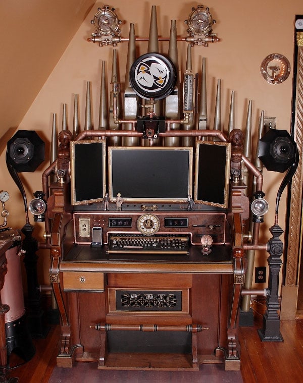 Steampunk Victorian Organ Command Desk