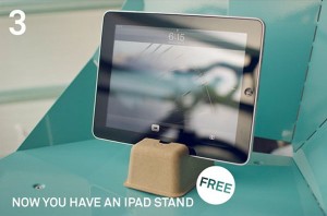 DIY iPad Stand Made From Packaging Materials