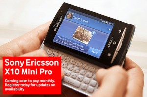 Sony Ericsson X10 Mini Pro Headed To Vodafone UK