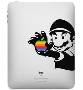 Mario Rainbow Apple Logo iPad Decal