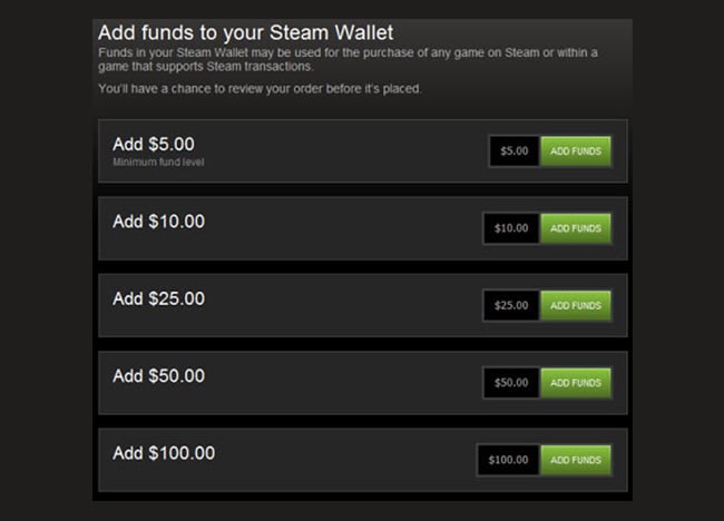 Steam Wallet