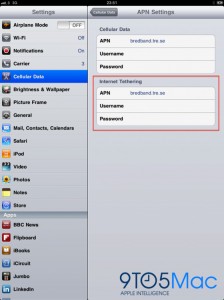 ipad tethering
