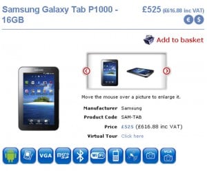Samsung Galaxy Tab UK Price