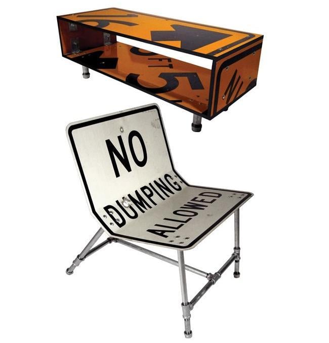 Road sign furniture