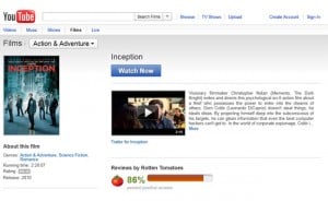 YouTube Movie Rentals