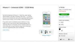 Unlocked iPhone 4 US