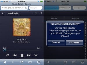 HTML5 Google Music Beta For iOS