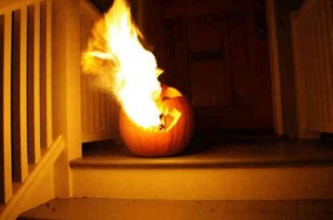 Flaming Jack o lantern