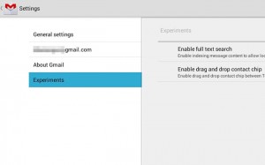 Gmail Experiments Option