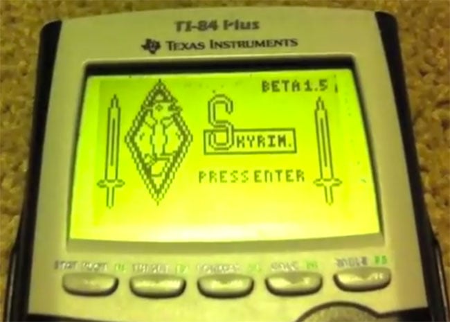 Skyrim Gaming Mod Created For TI-84 Calculators (video)