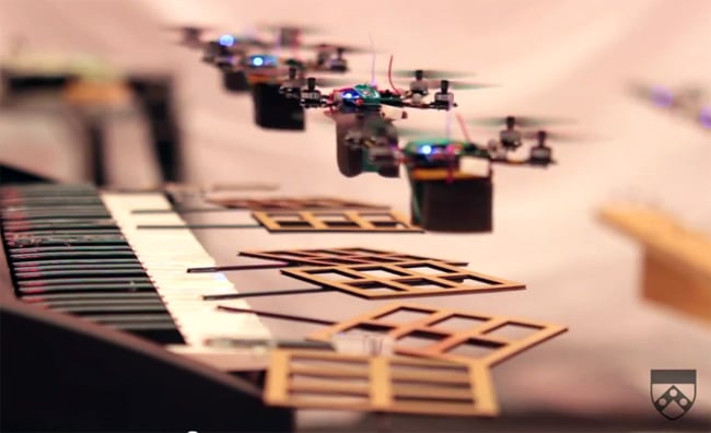 Quadrocpters Play James Bond Theme