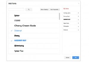 Google Documents Fonts