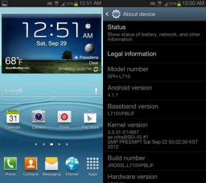 Android 4.1 Jelly Bean Leaked For Sprint Galaxy S III