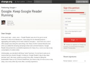 Google Reader Petition