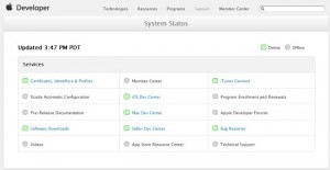 Apple Developer Center Status