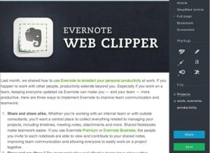 Evernote Web Clipper