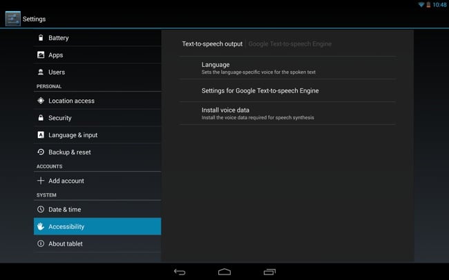 Google Text-to-Speech Engine Now Available From Google Play
