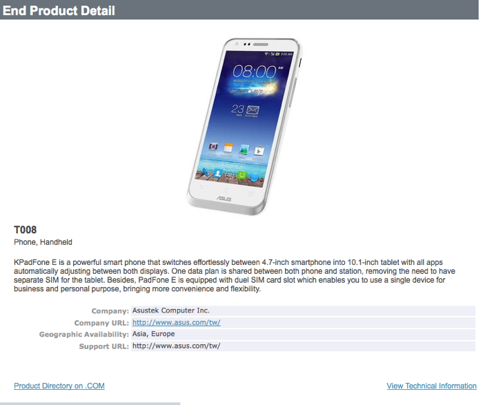 Asus PadFone E T008