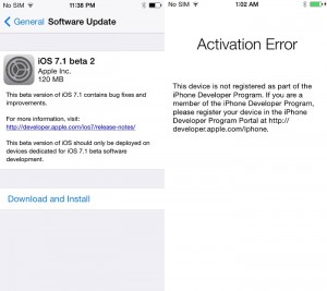 iOS 7.1 Beta 2 Error