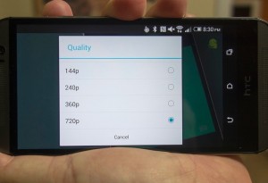 YouTube App streaming quality selection