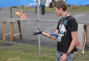 wirst mounted flamethrower