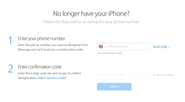 Deregister iMessage
