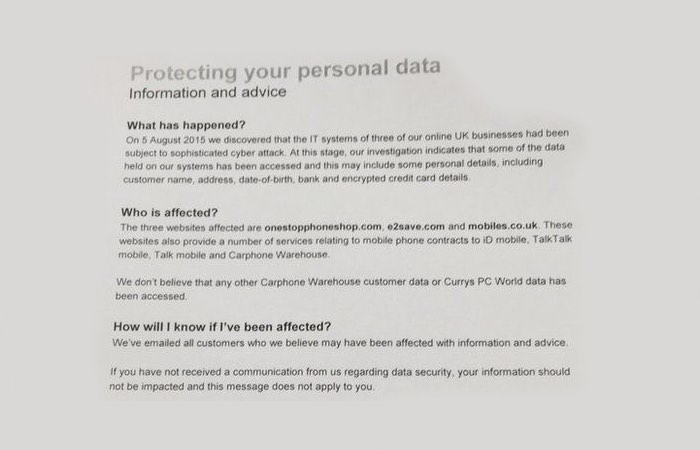 Carphone Warehouse Hack