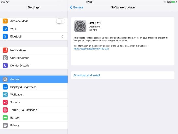 iOS 9.2.1